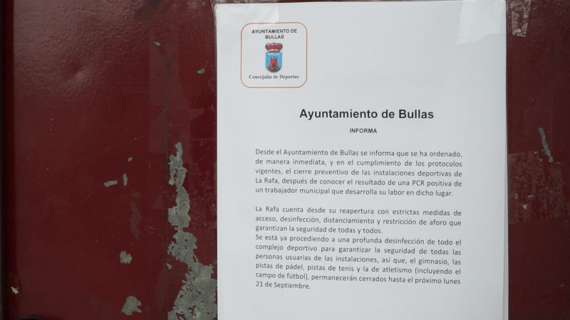 Cierran las instalaciones deportivas del complejo de 'La Rafa'