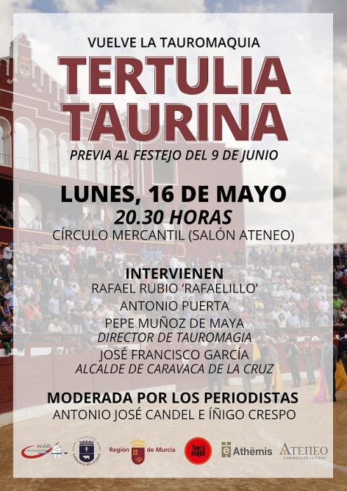 El Círculo Mercantil de Caravaca acoge el lunes una tertulia taurina